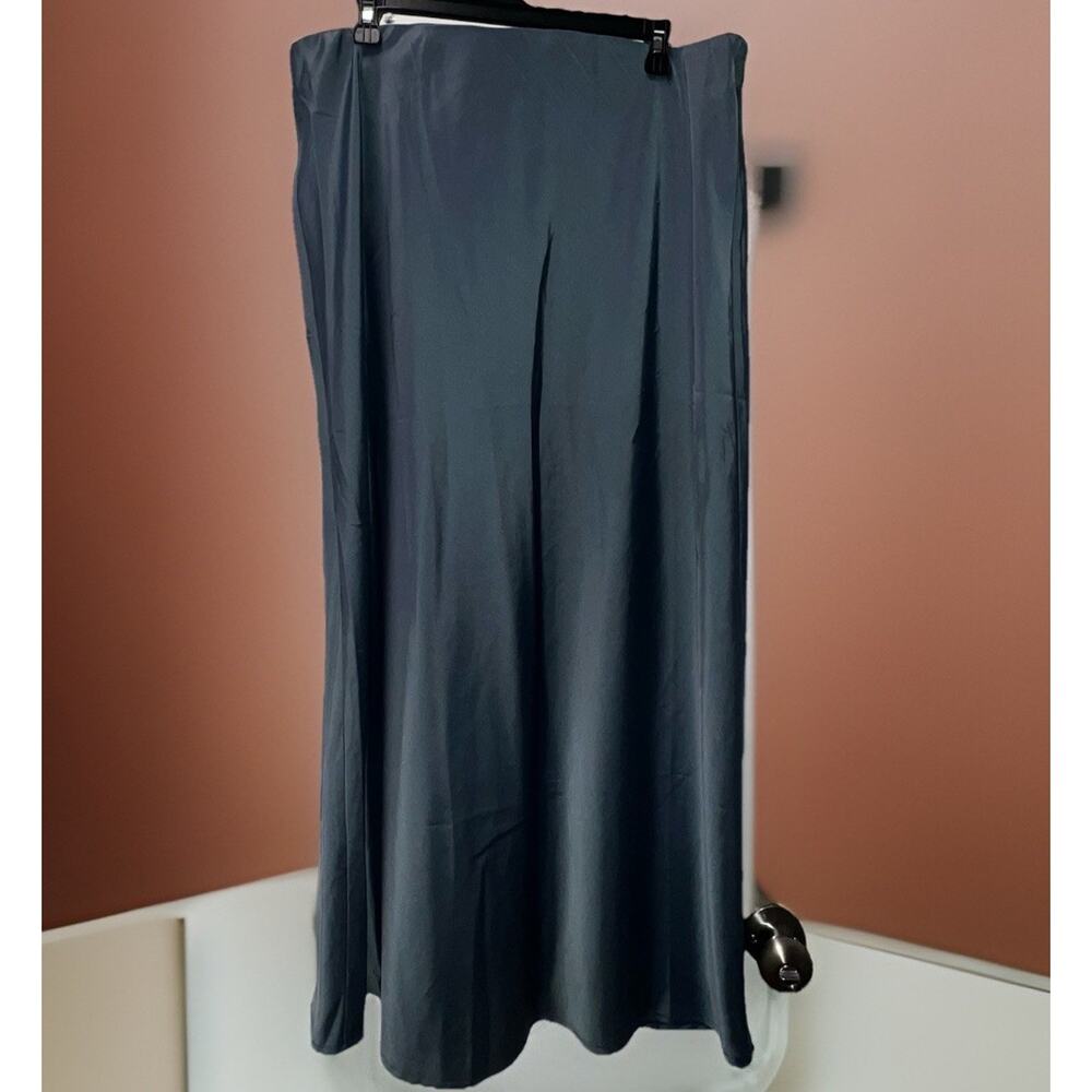 Fashion Nova Satin Maxi Skirt Ice Blue Party Cocktail Elegant Plus 1X Y2K